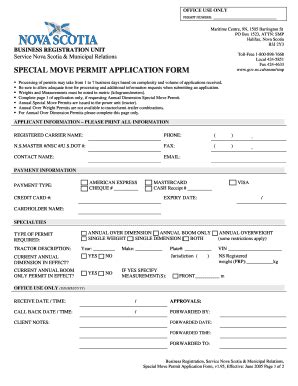 ns special move permit application.